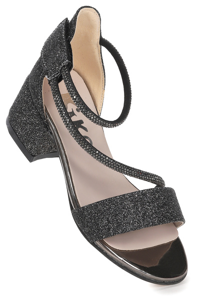 Kiko Kids Pisar Sand Glitter Daily Girl's 4 سم صندل بكعب عالٍ فستان سهرة