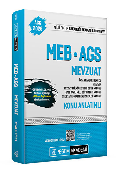 Pegem Akademi Yayıncılık 2026 MEB AGS Konu Anlatımlı Mevzuat