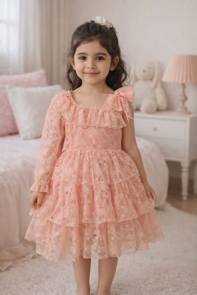 Lunas tekstil Rochie cu o singură mânecă cu buline - Rochie pentru absolvire,...