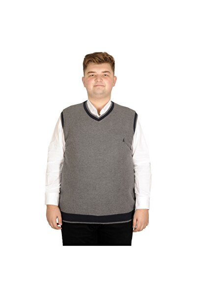 ModeXL Mode XL Büyük Beden Erkek Süeter Vanize Selanik 20547 Antrasit