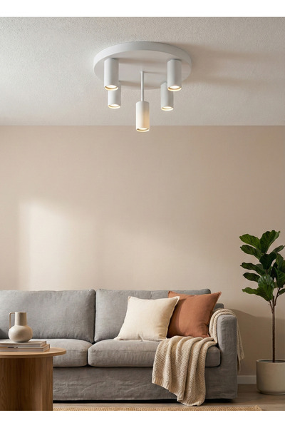 avizade Miren Modern Sabit Başlıklı 5'li Spot Led Tavan Avizesi - Parlak Beyaz