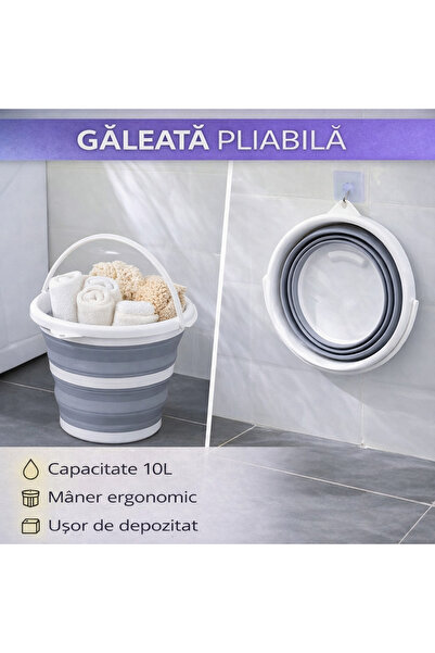 SMARTECH Găleată pliabilă cu mâner 10 litri