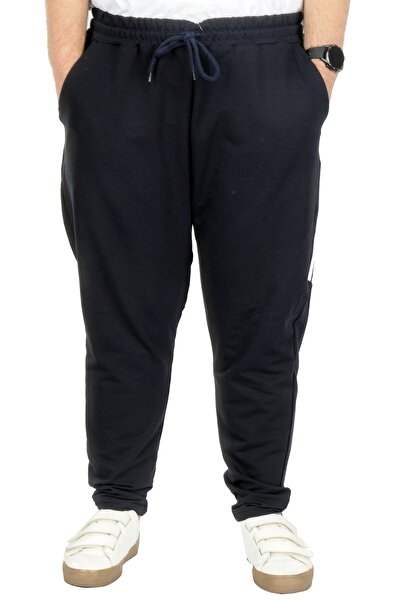 ModeXL Mode XL Large Size Sweatpants Narrow Leg Stripe 22509 Navy Blue