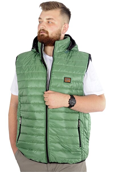 ModeXL Mode XL Large Size Vest Quilted Hooded 22600 Green
