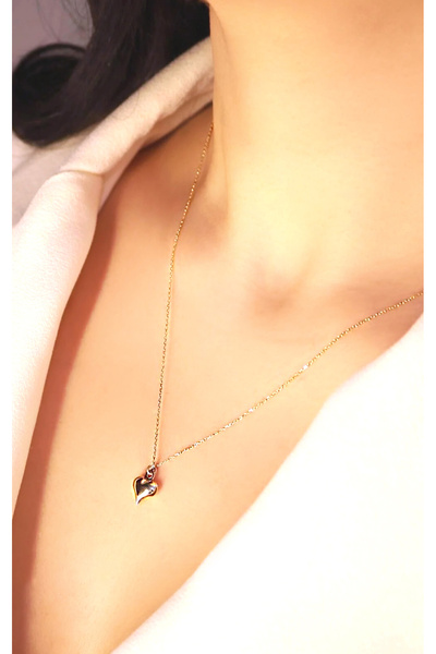 DİAMİNE PIRLANTA 14 Ayar Altın Kalp Kolye