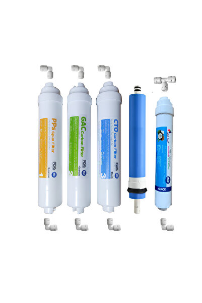 alkalinees Su Arıtma Cihazı 5 Aşama Filtre Seti - Kapalı Kasa Inline Filtre T...