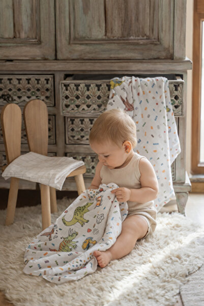 Marielouhome غطاء/بطانية دينو متعددة الأغراض من الموسلين