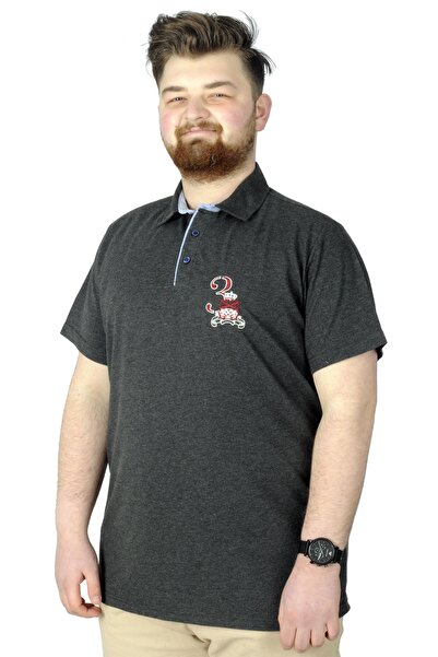 ModeXL تي شيرت بولو مقاس كبير من مود XL 3 كراون 22331 أنثراسايت