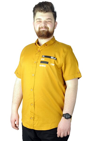 ModeXL Cămașă Mode XL Plus Size cu imprimeu Play 22365 Muștar