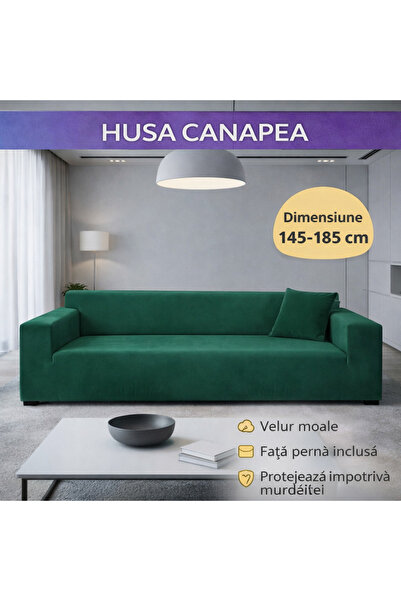 SMARTECH Husă de canapea elastică din catifea, 145-185 cm, impermeabilă + faț...
