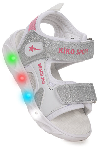 Kiko Kids 102 Glittery Lighted Girls' Velcro Sandals Shoes