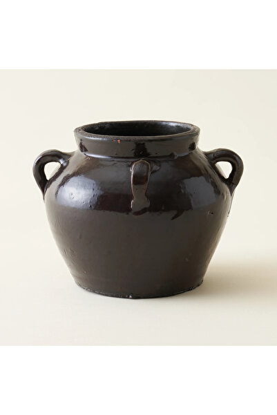 Warm Design Eskitme Kahverengi Kil Kavanoz & Vazo