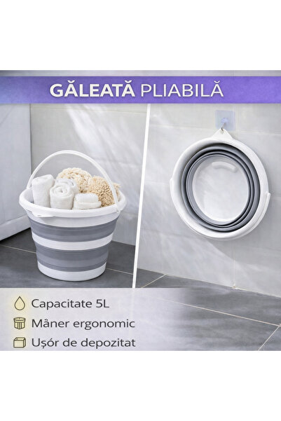 SMARTECH Găleată pliabilă cu mâner - 5 litri