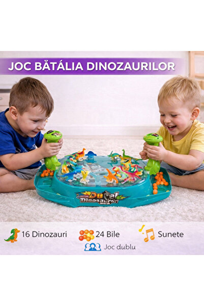 SMARTECH Joc de masa catapulta cu bile, batalia dinozaurilor