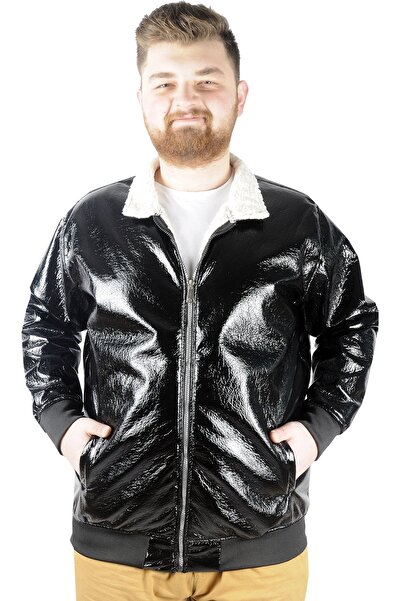 ModeXL Mode XL Erkek Mont Furry Shiny 21095 Siyah