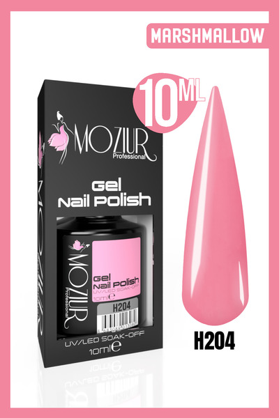 MOZIUR Kalıcı Oje Uv Led H204 (PEMBE SERİSİ) 10ml