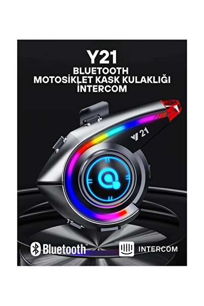 Kanonik Education Y21 Interfon cu efect de lumină RGB Cască pentru motociclet...