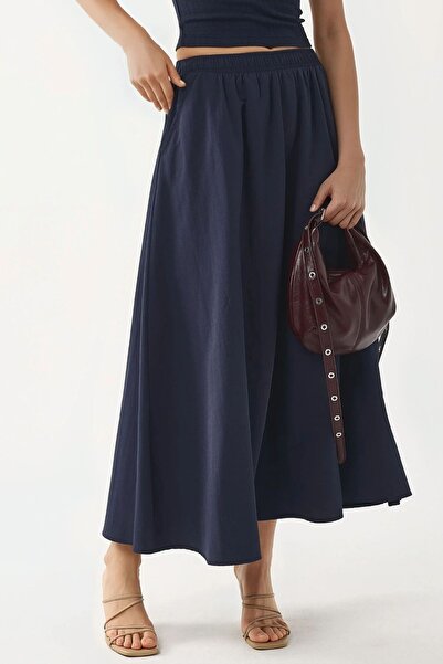 Hiccup Busem Elastic Midi Skirt with Pocket Detail