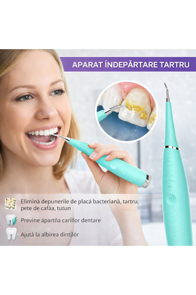 SMARTECH Dispozitiv electric pentru îndepărtarea depunerilor de tartru, turcoaz