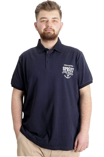 ModeXL تي شيرت رجالي مقاس كبير من Mode XL Polo INDUSTRY 23316 باللون الأزرق ا...