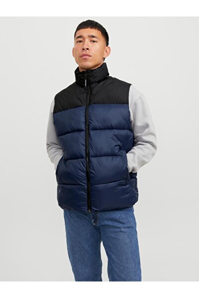 Jack & Jones Jjetoby Bodywarmer Collar Sn Erkek Lacivert Yelek 12235861-04