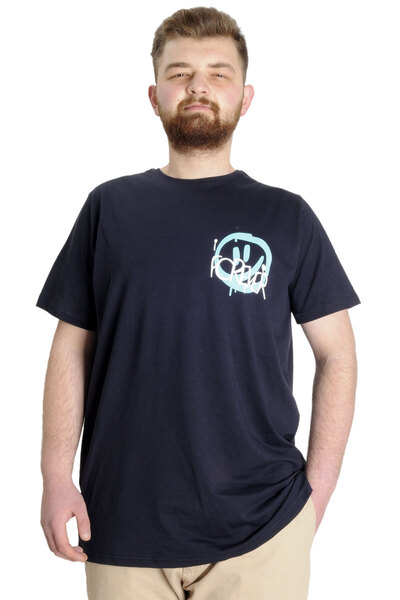 ModeXL Mode XL Large Size Men's T-Shirt Forever 23138 Navy Blue