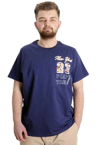 ModeXL Mode XL Великий розмір Чоловіча футболка NEW YORK 23113 Індиго