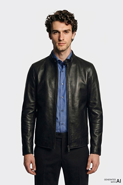 Elle Shoes Siyah Deri Erkek Ceket