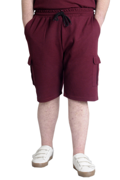 ModeXL شورت رجالي مقاس كبير من Mode XL بجيب كارجو WAFFLE 23500 أحمر داكن