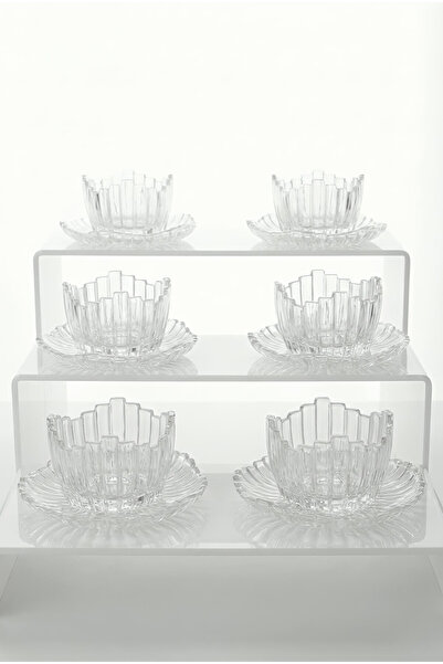 GLASS ELMAS (12 Parça) Cam Çerezlik Kase Takımı Sunumluk