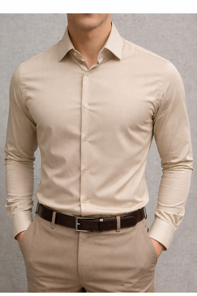 Zikuv Slim Fit Long Sleeve Easy Ironing Sweat-Absorbing Breathable Fabric Tie...