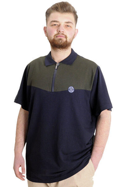 ModeXL Mode XL Великий розмір Чоловіча футболка Polo FRAGMENTED 23325 Синій