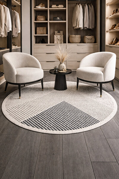 Decomia Home Ψηφιακό αντιολισθητικό χαλί που πλένεται στρογγυλό μοντέρνο χαλί...