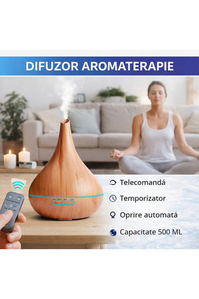 SMARTECH Difuzor de ulei esential, aromaterapie, umidificator de aer, rezervo...