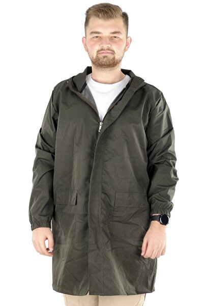 ModeXL Mode XL Large Size Men's Raincoat Hooded 22700 Khaki