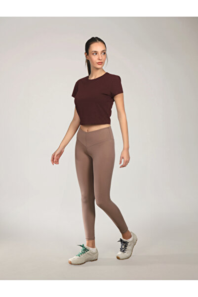 RARE SEASON Kadın Ultra Yumuşak Çapraz Bel Detaylı Vizon RengiTayt