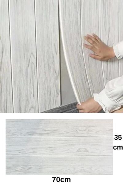 Renkli Duvarlar Kendinden Yapışkanlı Esnek Köpük Gri Ahşap Desen Model Duvar ...