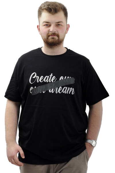 ModeXL Mode XL Ανδρικό μπλουζάκι με στάμπα από βαμβακερό λαιμόκοψη CREATE U24...