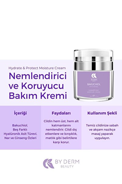BY DERM BEAUTY Bakuchiol Nemlendirici Ve Koruyucu Bakım Kremi - Hydrate & Pro...