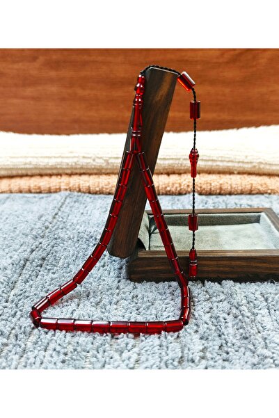 İnan Tesbih سبحة من حجر العنبر الأحمر الداكن، موديل رين كير، بطول الكاحل، مود...