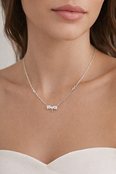 E&E VISION JEWELRY Gümüş 925 Ayar Fiyonk Tasarımlı Kolye