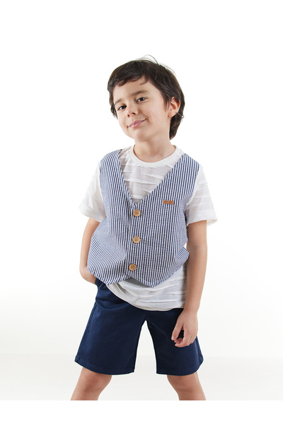Midimod Boy's Vest T-Shirt Shorts Set