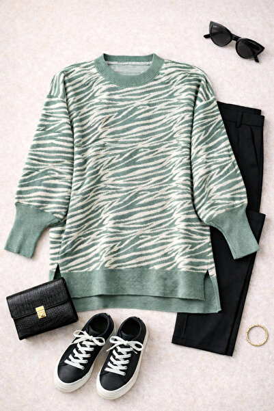 CHITI PITI سترة بنمط الحمار الوحشي مع فتحة