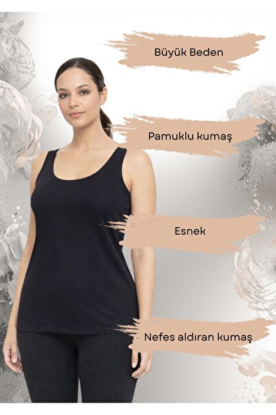 Seamoda Large Size Thick Strap Round Neck Tank Top Flexible and Comfortable-B...