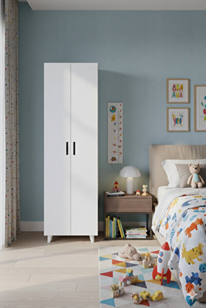 KZY 8 Raflı 2 Kapaklı 16R Çocuk Elbise Dolabı Banyo Dolabı Çok Amaçlı Dolap B...