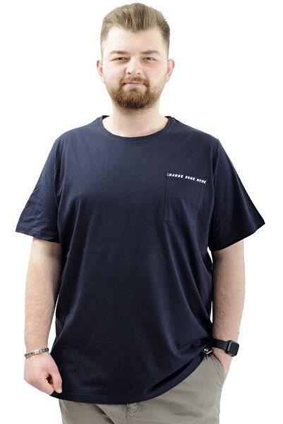 ModeXL Tricou pentru bărbați, mărime mare, bleumarin - bumbac, imprimat, deco...