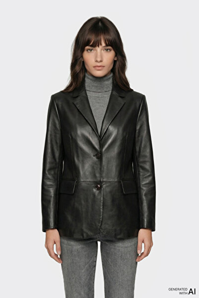 Elle Shoes Siyah Erkek Deri Ceket