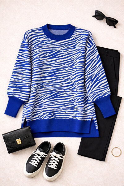 CHITI PITI سترة بنمط الحمار الوحشي مع فتحة