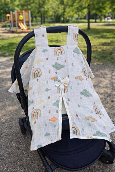 Tomuycuk 100% Cotton Muslin Stroller Cover / Baby Stroller Cover with Snap Fa...