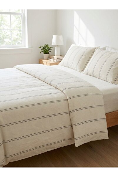 Ricco Lifes Комплект завивка с черни райета, двоен размер (БЕЗ ЧАРШАФ)